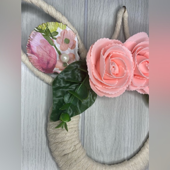 Handmade Easter Knitted Rabbit Wreath / Easter Bunny Wreath, Easter Decoration - Picture 4 of 6